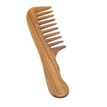 Новое прибытие Искусство и ремесла бутик большой зеленый сандаловое дерево Расческа с широкими зубчиками грубая зубная расческа волос Груша для женщин