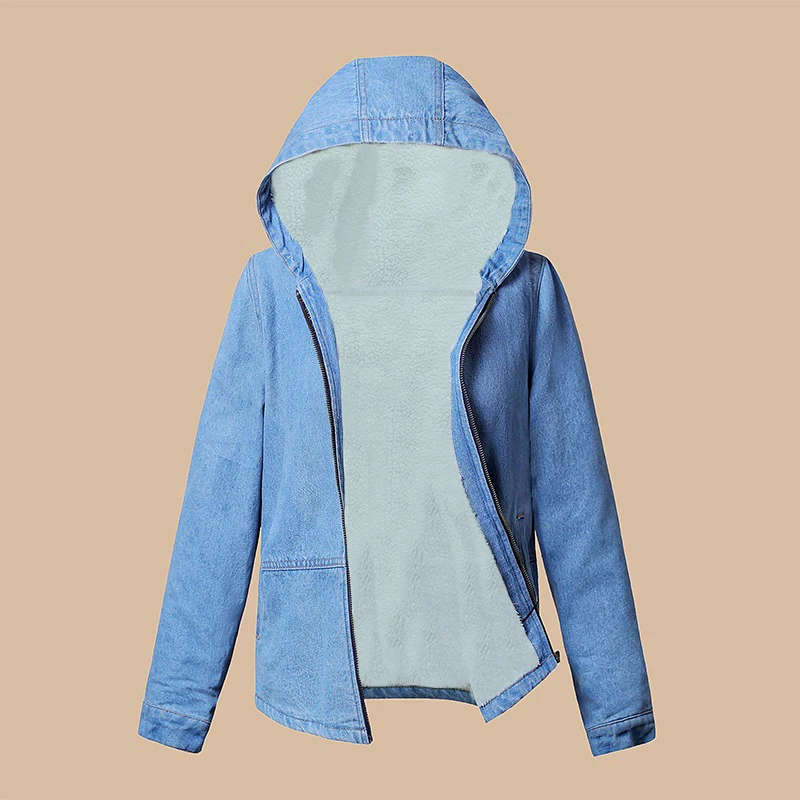 

Students Spring Autumn Winter fur jacket new fashion Hooded winter coat Female short Jacket Zipper and pocket Thick warm Parkas