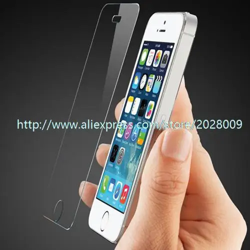 5000pcs 0.26mm ultra thin 9H 2.5D Rounded Edge Tempered Glass for iPhone 5s 5G 5C 4S 4G screen protector protective films