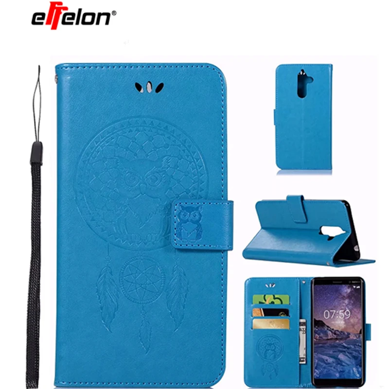 

effelon New For Nokia 7 Plus case Luxury Leather Flip cover cases for Nokia 7 Plus phone Wallet Stand Cover with Card Holder