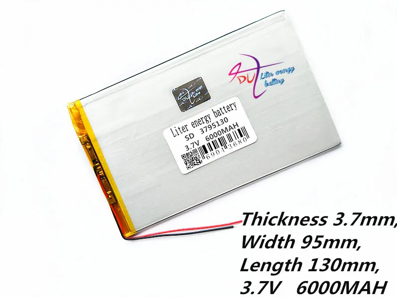 Günstig Große kapazität 3795130 3,7 V tablet batterie 6000 mah jeder marke tablet universal wiederaufladbare lithium batterien 3795130