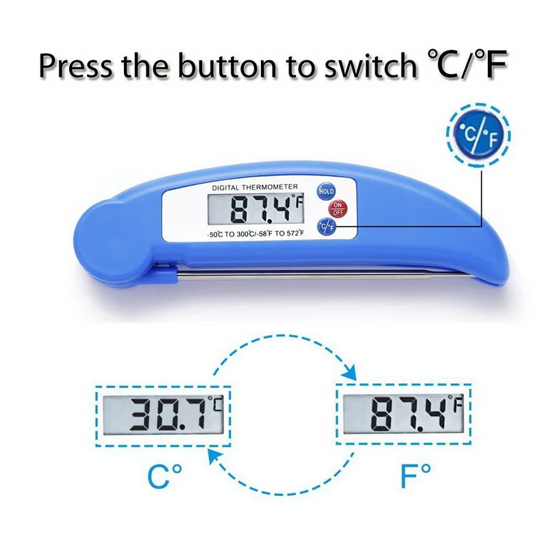 Цифровой Кухонный Термометр-зонд, портативный складной термометр для приготовления пищи, барбекю, мяса, духовки, кухонный термометр, термометр для приготовления пищи, воды, масла, инструменты
