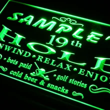 PI-ТМ Имя персонализированные пользовательские Гольф 19th Hole Bar Beer неоновая вывеска с включения/выключения 7 цветов 4 размеры