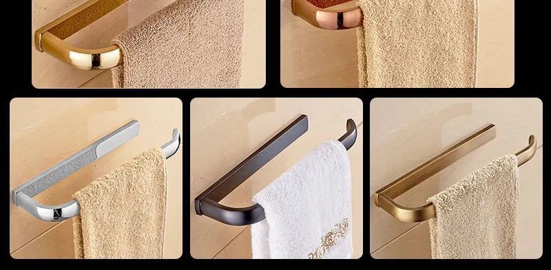 Кольца для полотенец цельное Латунное золото/розовое золото/Хромированный Держатель для полотенца держатель антикварное(винтажное) полотенце рельс настенные аксессуары для ванной комнаты