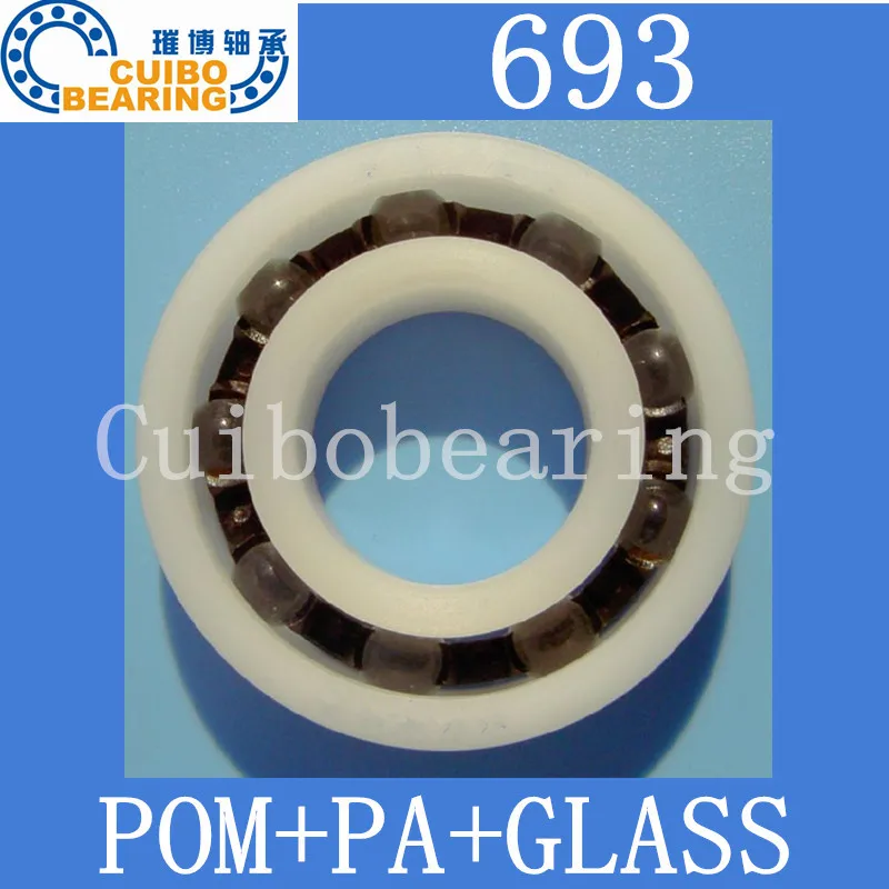 10PCS 693 POM Plastic bearings 693 PA Glass Balls size3x8x3mmin