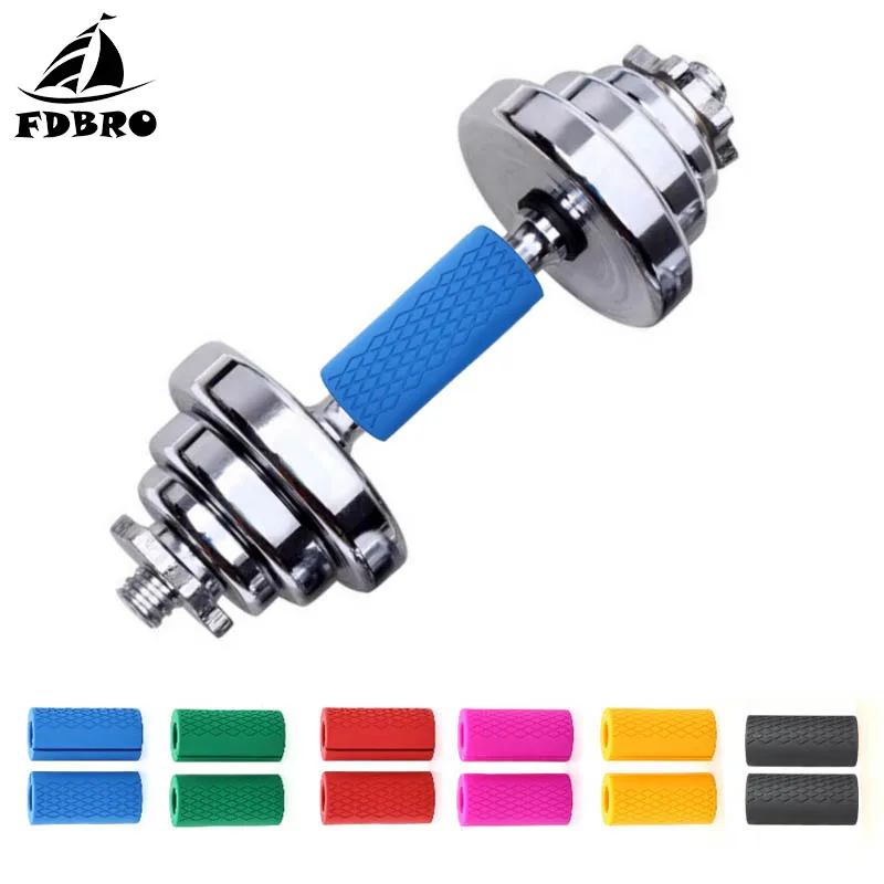 

FDBRO 1 Pair Dumbbell Barbell Grips Kettlebell Weightlifting Support Fat Grip Arm Builder Anti-Slip Protect Pad Filled Grips