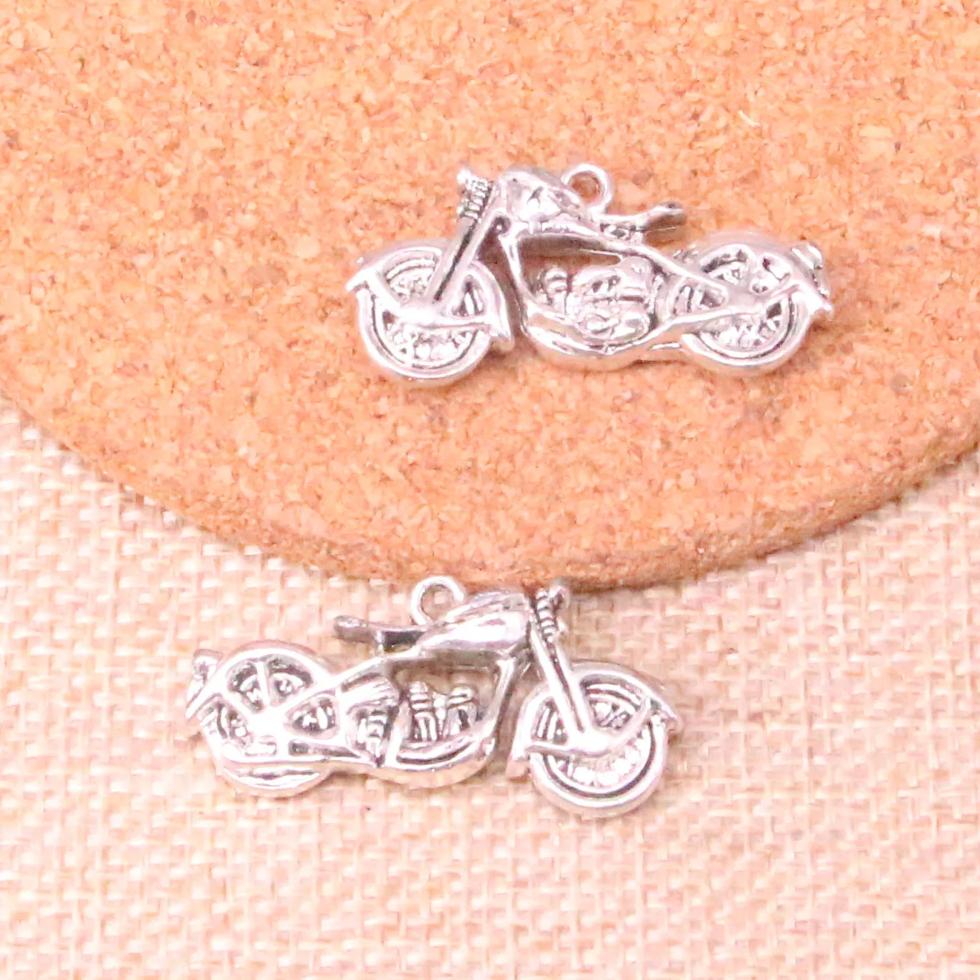 

4pcs Tibetan Silver Plated motorcycle Racing Moto Charms Pendants for Jewelry Making DIY Handmade Craft 34*16mm
