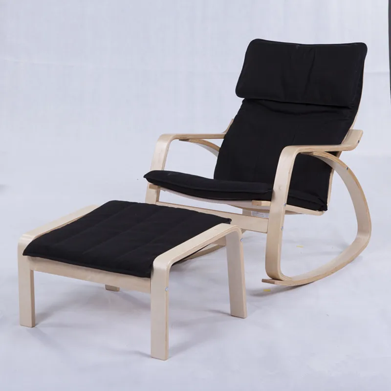 Harga Nyaman Bersantai Kursi Goyang Kursi dan Bangku Set Glider Rocker Lounger Hidup Room Furniture Modern Dewasa Kursi Goyang Kayu