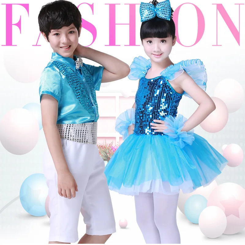 Детское платье вечерние Одежда для танцев для мальчиков и девочек, Костюмы детская современная танцевальная одежда в стиле для танцев и сцены расшитые пайетками костюмы Костюмы H435