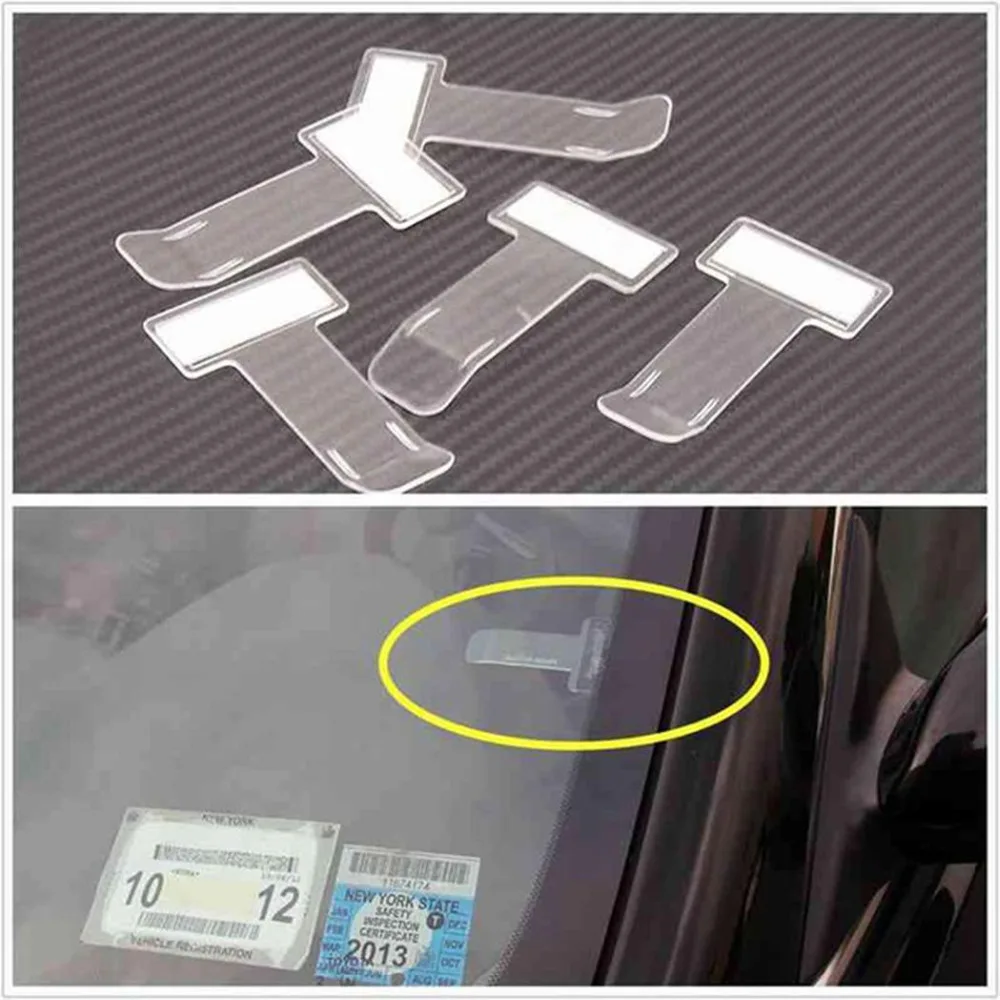 

Mini T-shape Transparent 20pcs Auto Car Ticket Folder Environmentally Ticket Folder Car Holder Mount Car Styling for Office Home