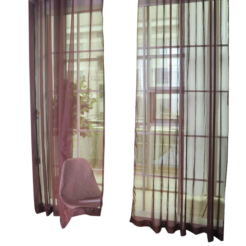 Hoomall 1 шт. Высококачественная однотонная свадебная ткань прозрачный оконный экран готовые шторы украшение для дома 100x200 см