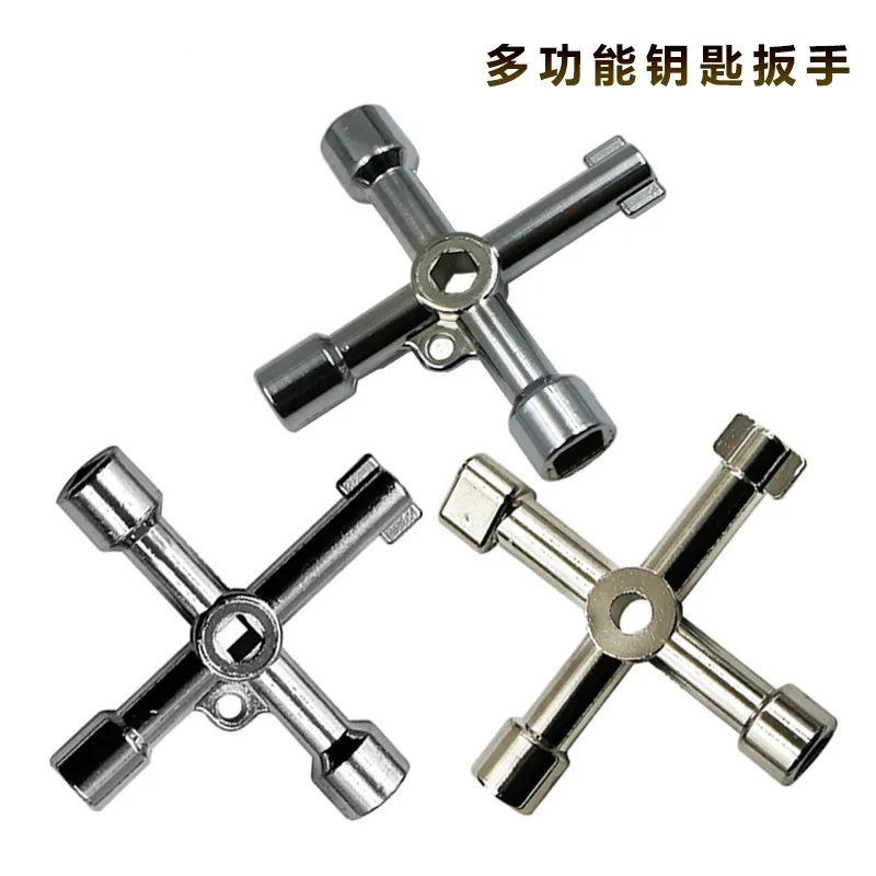 

High quality multifunctional cross cabinet triangular key wrench elevator door water meter valve square hole round key.