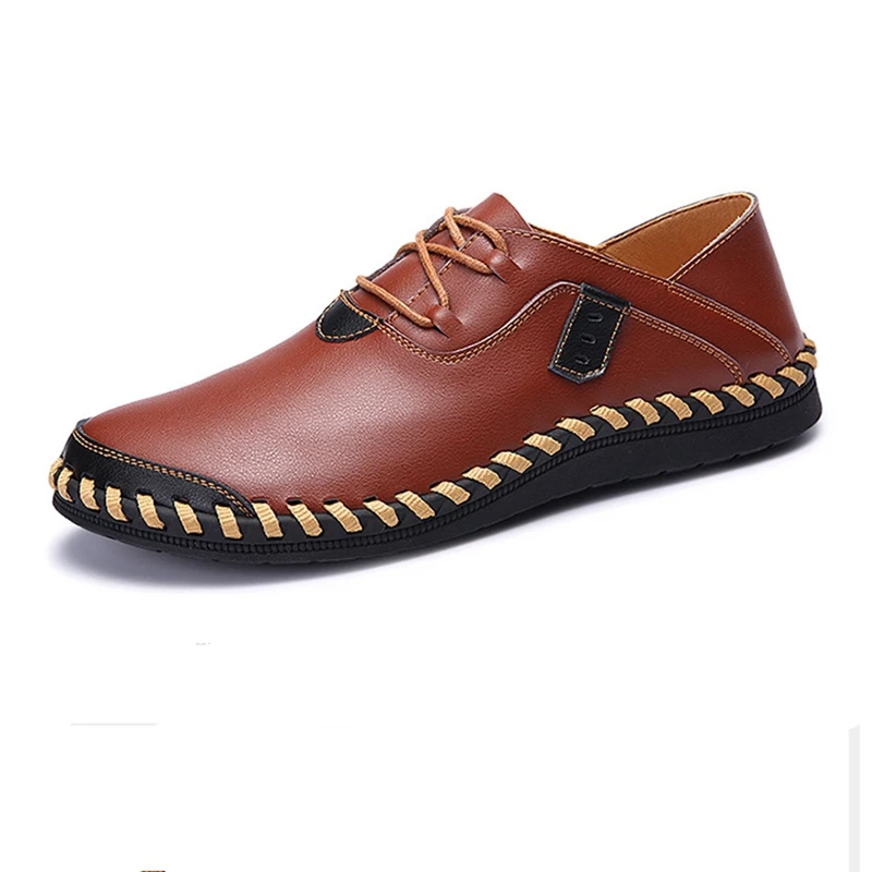 Italian British Genuine Leather Men's Shoes Walking Luxury Brand Men