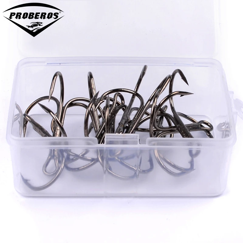 10pc/Box Fishing Hook Black Color 1/0#2/0#3/0# FishHook High Carbon Steel Treble Hooks Tackle | Спорт и развлечения