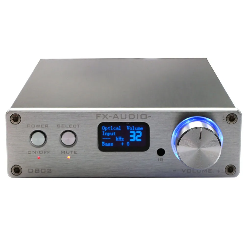 FX Audio D802 80 Вт* 2 192 кГц коаксиальный/оптический/USB Класс D цифровой усилитель мощности+ пульт дистанционного управления