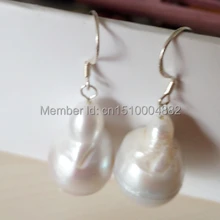 00157 натуральный барокко 23*15 мм огромный культивированный жемчуг серьги