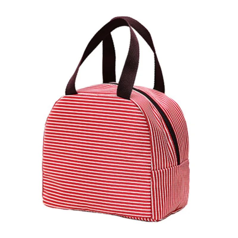 

Korean version of the custom stripe insulation bag Student lunch stripe lunch box bag insulation bag portable waterproof oil-pro