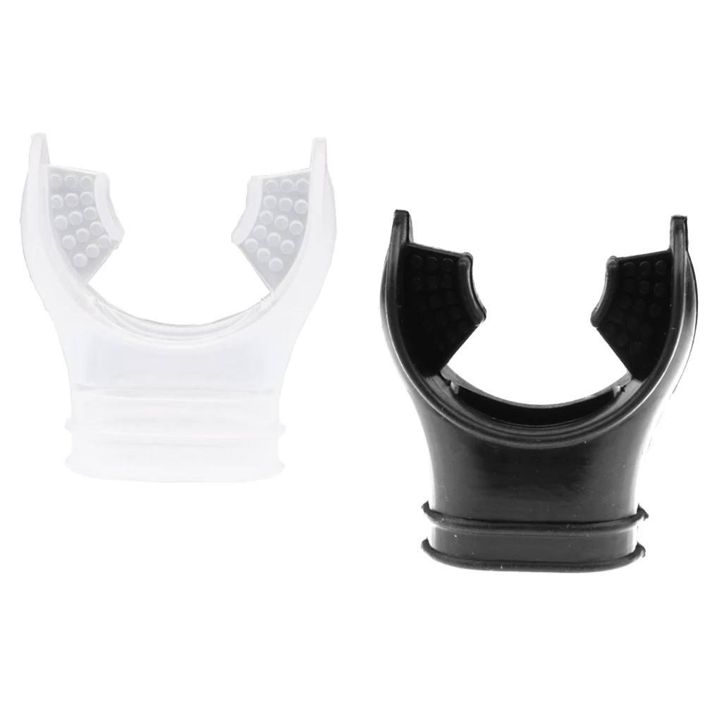 Non-toxic Silicone Scuba Dive Tube Snorkeling Mouthpiece Soft with Tie Wrap Essential Diving Equipment Black/Transparent