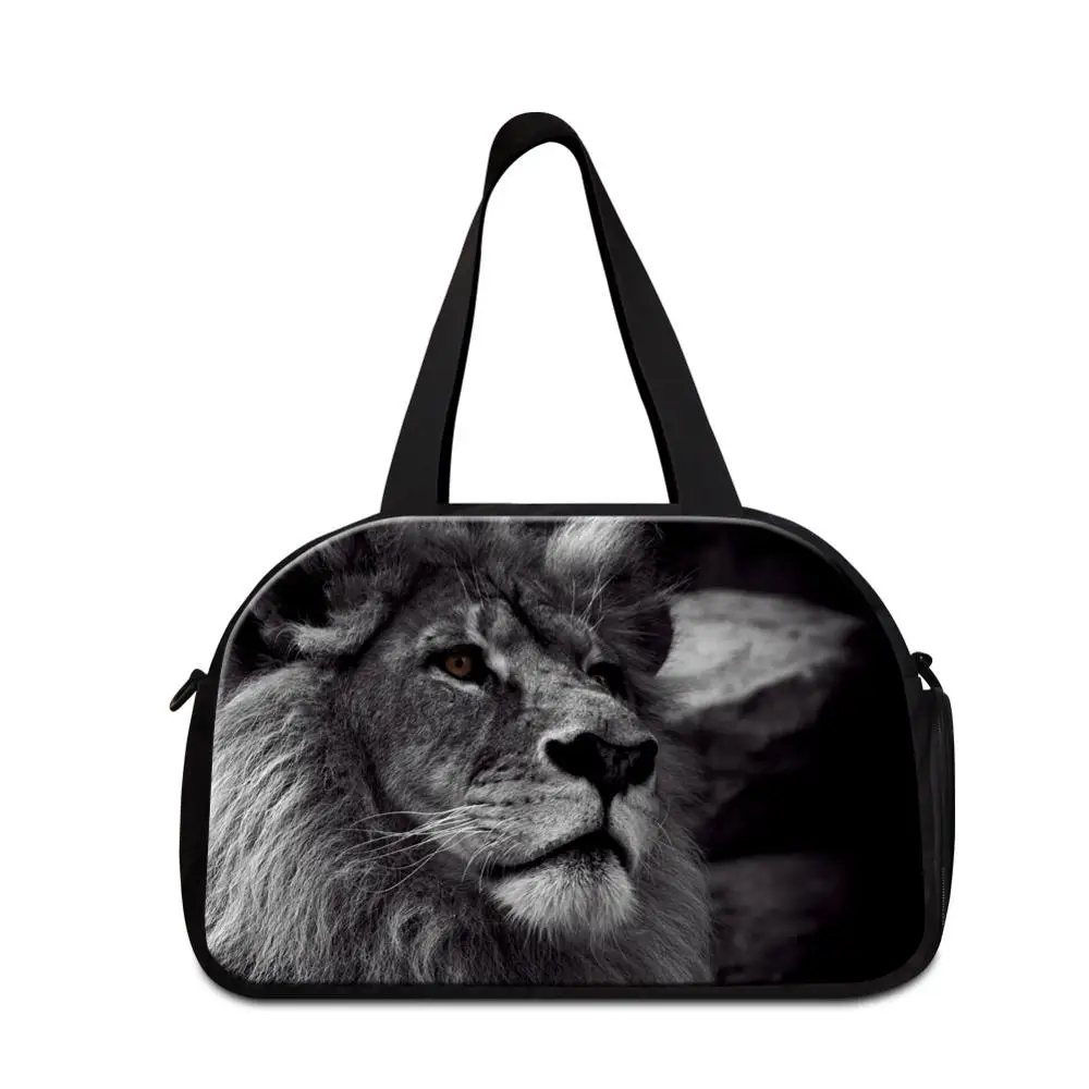 Дизайн лев печать gymy duffel сумки для мужчин среднего размера спортивная сумка с обувью карман для мальчиков сумка дорожная сумка для парня - Цвет: Бежевый
