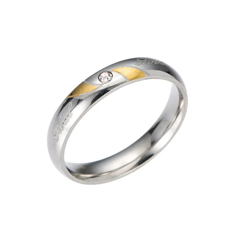 Горячая Распродажа, настоящие милые кольца Anillos Anel для пары, обручальные кольца из нержавеющей стали, мужские кольца в форме сердца, женские кольца для него и нее - Цвет основного камня: KING 6MM