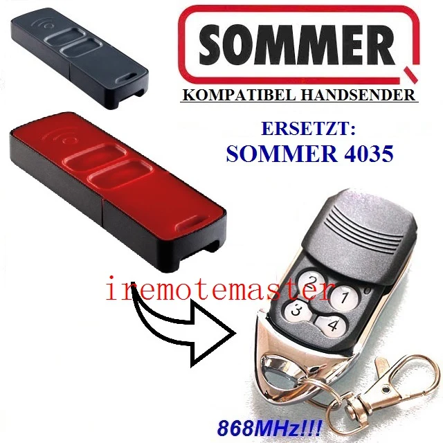 

SOMMER remote 4035 ,SOMMER garage door remote control replacement 868,8MHZ