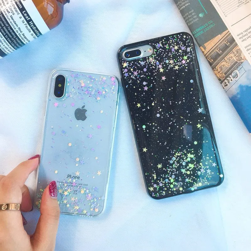 

Glitter Starry sky case for huawei P30 soft silicone Pro back cover for huawei p smart 2019 nova 4 nova 3i mate 20x phone shell