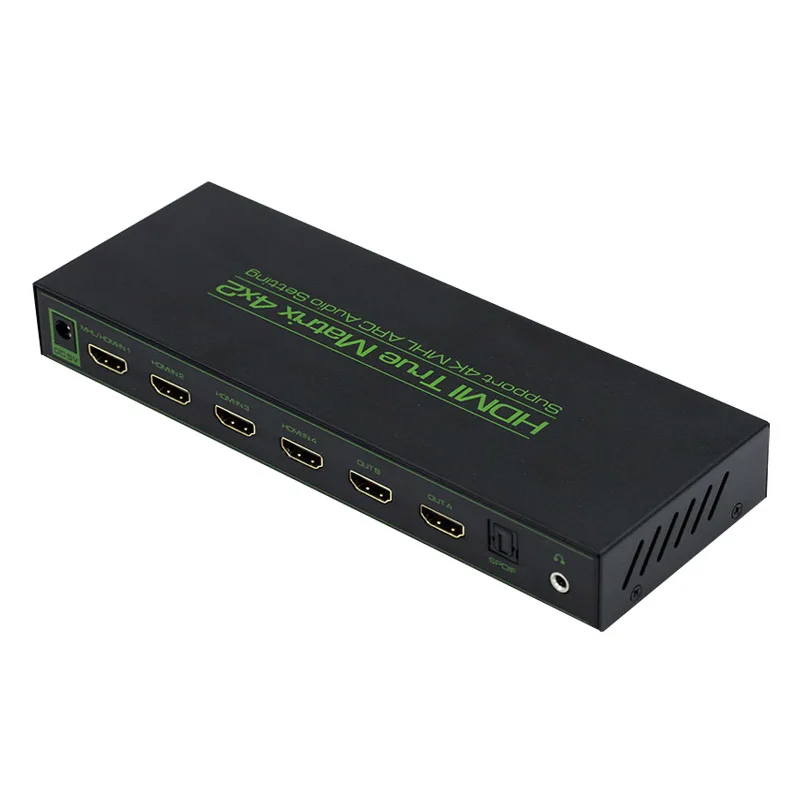 

Newest 4x2 Multiport 4K HDMI Adapter Switcher Hub Splitter 4K 30Hz Converter ARC Audio Return for PC Laptop TV EM88