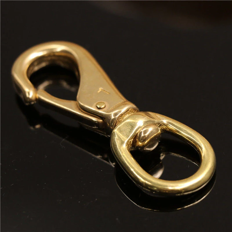 2.1" Solid Brass Fixed Eye Snap Hook Horse gear Marine Pet Rope Strap Clip 0# 2.1" Solid Brass Fixed Eye Snap Hook Horse gear Marine Pet Rope Strap Clip 0#