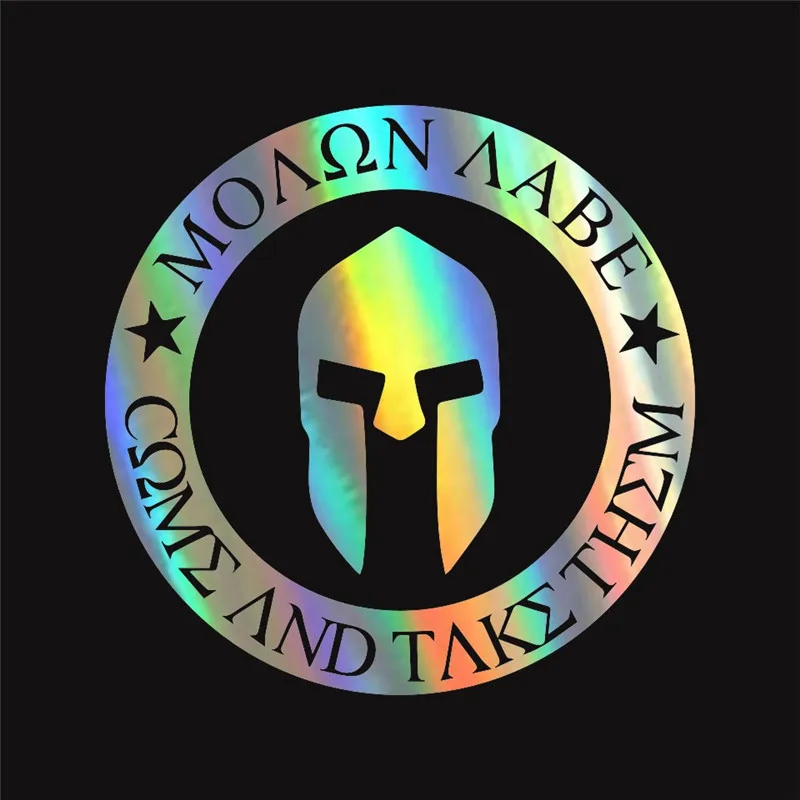 

10*10CM Molon Labe Spartan Helmet Fuel Tank Cover Decals Creative Fashion 3D Stickers On Car Styling Creative Car Sticker Vinyl