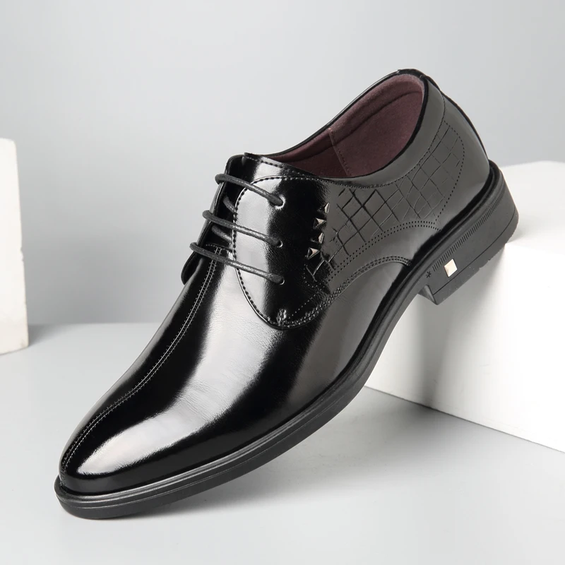 

lace up Leather Casual Shoes outdoor lace up breathable Men Buckle Fashion Male Steel Toe Flats oxfords business Shoes n4