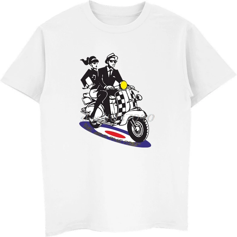 

Men Funny T-shirt Summer Shirts Homme Retro British 1960s Mods Ska Style Clothing Scooter Reggae T Shirt Hip Hop Tees Top