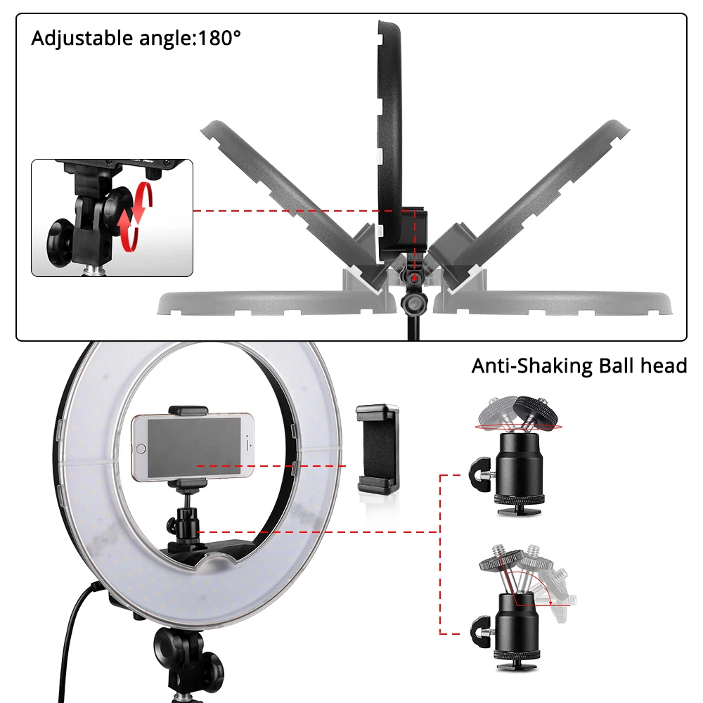  LED Ring Light 14 Inch Dimmable 5500K ringlight With Tripod For Studio Ring Lamp Photography YouTub - 32881450122