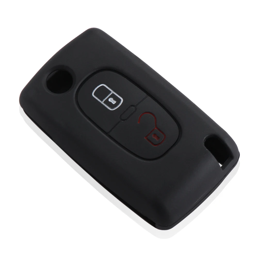 2 кнопки силиконовый чехол для ключей от машины PEUGEOT 207 307 308 407 408 Citroen C3 C4 C4L C5 C6 Quatre