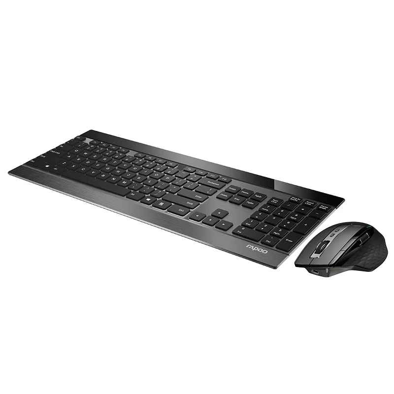 Rapoo inalámbrico Multi-modo Metal delgado teclado y ratón láser recargable Combo Bluetooth 30/40 y