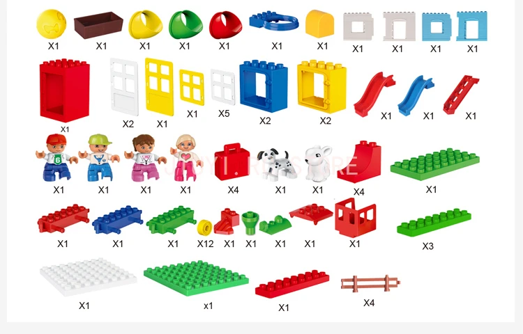210pcs Big Size Castle Amusement Park Model Building Blocks Bricks Kids Toys Compatible With Legos HM183 (7)