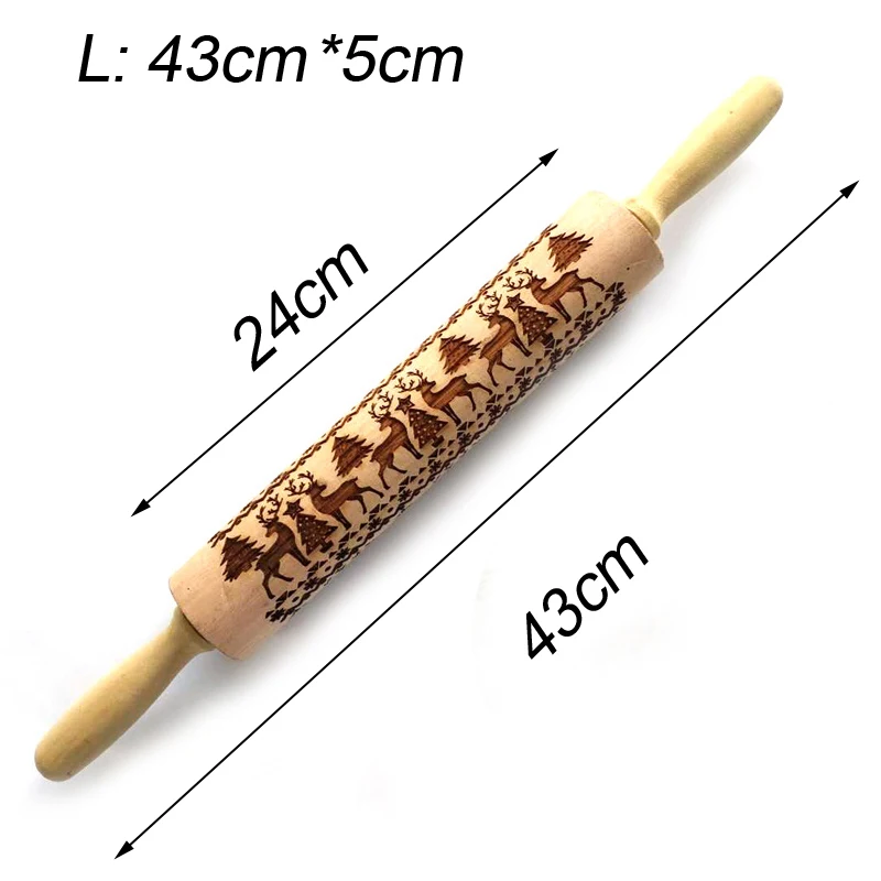 Деревянные рождественские тиснения Скалка 3D антипригарное дерево Лось Снежинка резные печенье Скалка посуда для выпечки кухонная техника