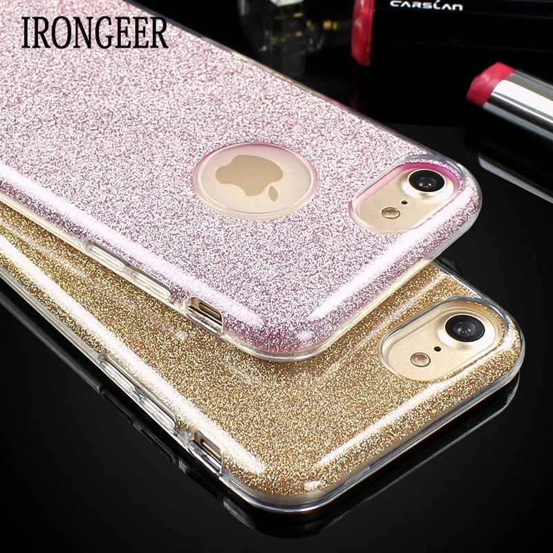 

IRONGEER Bling Glitter Case for Samsung Galaxy J5 J7 Hard Shockoroof Silicone Cover for Samsung A5 A7 A3 J5 J7 2016 2017 Case