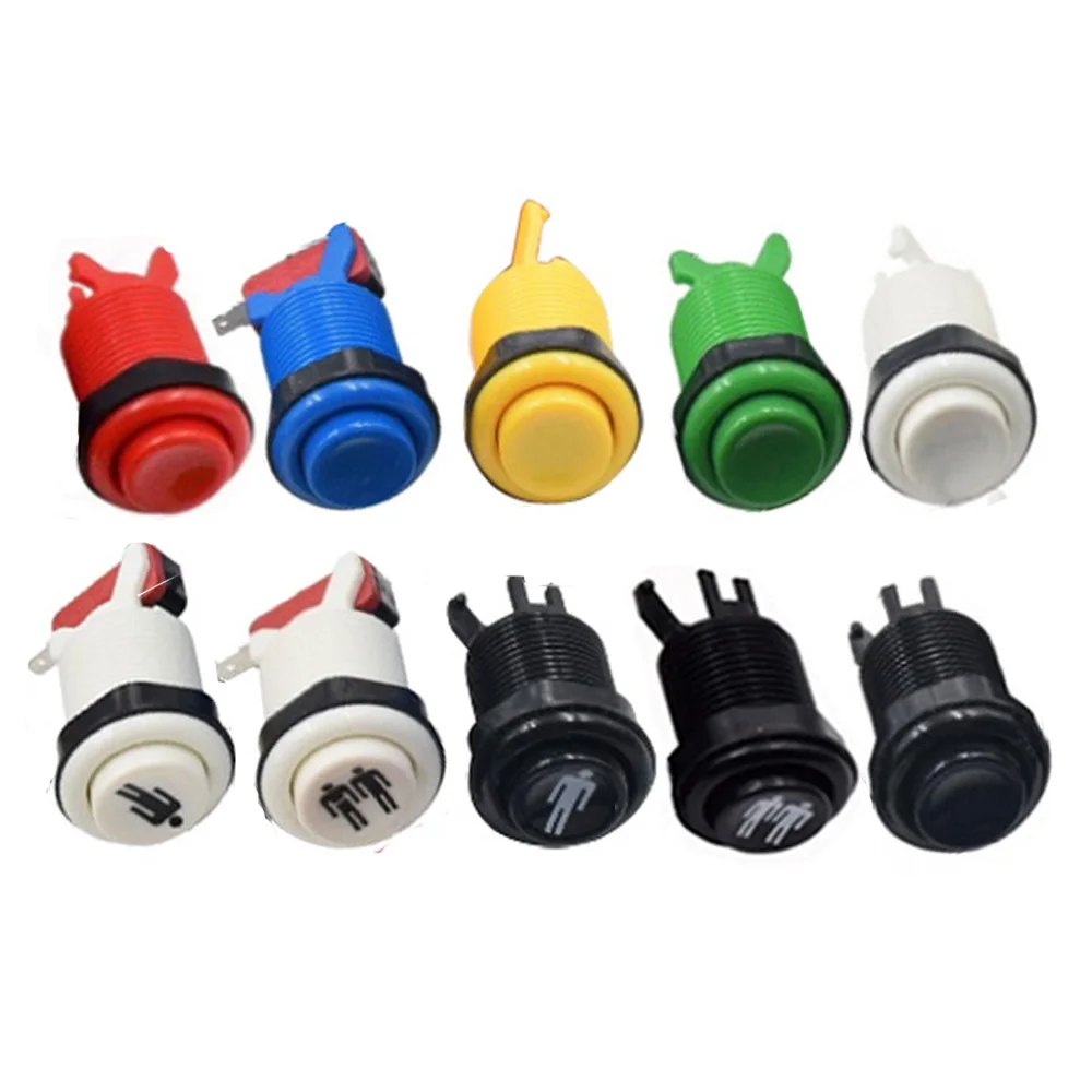 

60 Pcs 28mm Mounting Hole Arcade push button,American style,6 Color available For Arcade Machine/Cocktail Machine