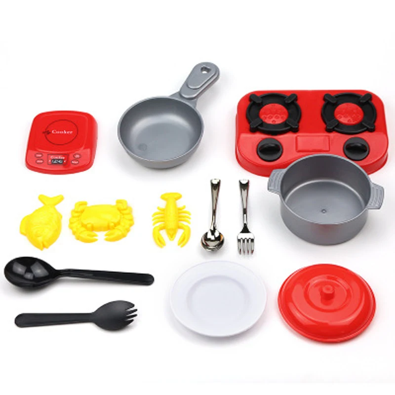 

13 Sets Of Simulation Tableware Foreign Trade Children's Cooking Kitchen Play House Tableware Children's Educational Toys