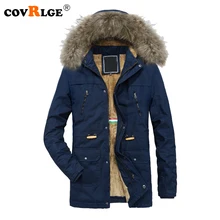 Covrlge мужские бархатные утепленные парки зимние мужские теплые пальто однотонные Длинные куртки с меховым воротником ветровка пальто MWM060