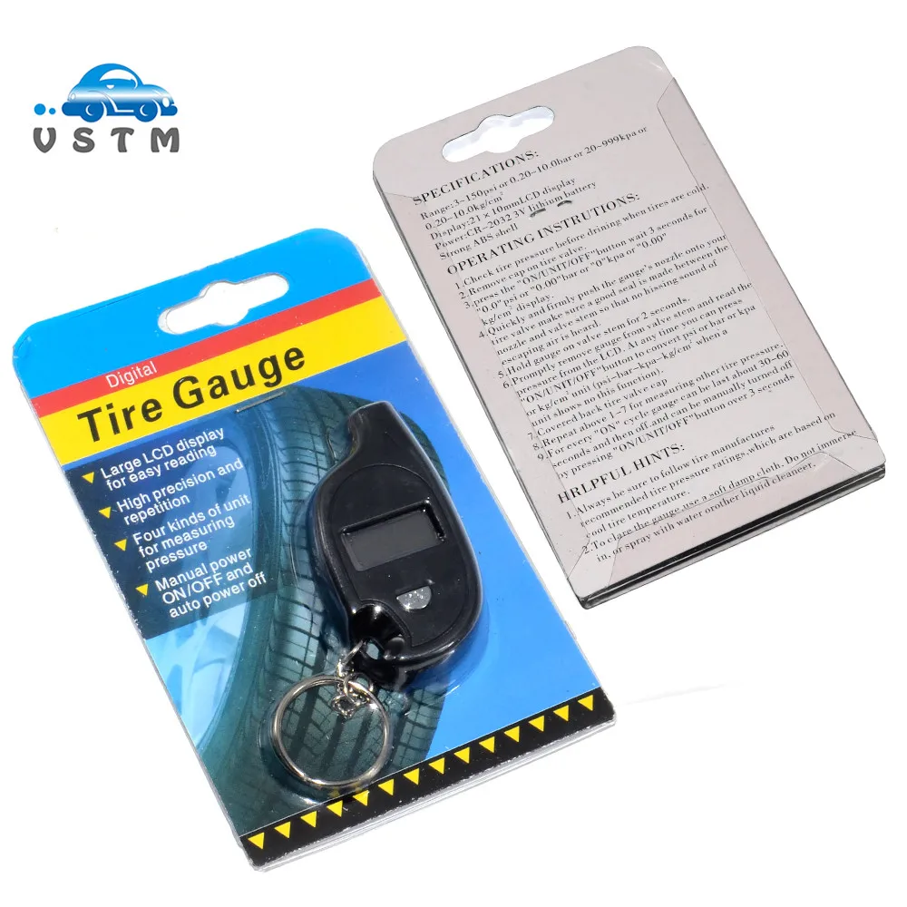 Wholesale Tire Pressure Mini Keychain Digital LCD 2 150 PSI Tire Tyre Wheel Air Pressure Gauge