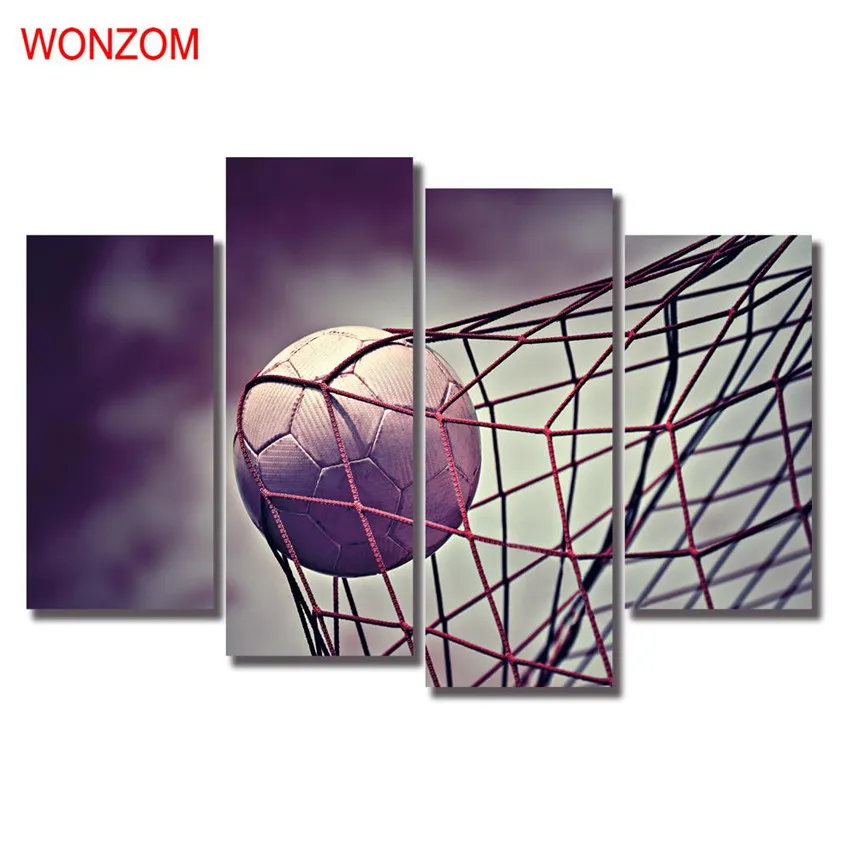 البولينج wonzom 4 قطع الحب كتاب قماش المطبوعات الحديثة على قماش كوادروس abstractos الشاطئ جدار صور ل ديكور المنزل
