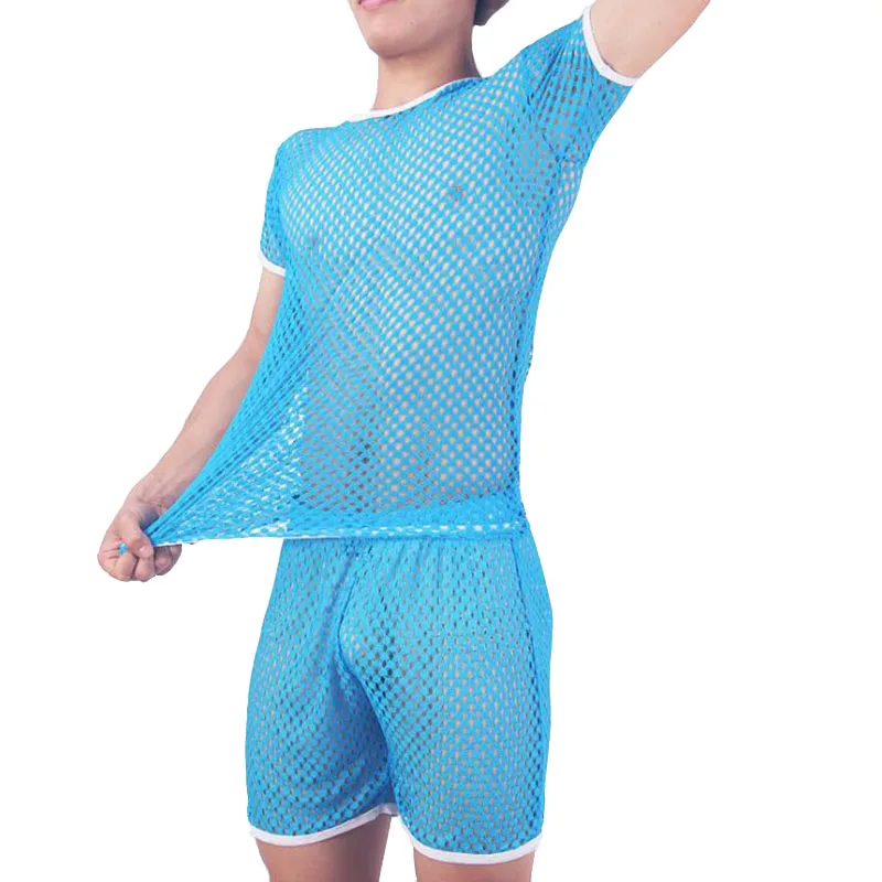 KWAN. Z Мужская пижама одежда для геев дышащая ropa gay camiseta прозрачная hombre рубашка