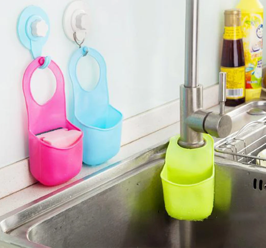 

Creative Sink Shelf Soap Sponge Drain Rack Bathroom Holder Accessories Kitchen Storage Suction Cup Drain Rack Kitchen Tools