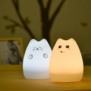

Sleeping Silicone Lamp USB Charging Induction Decompression LED Creative Atmosphere Lucky Cat Night Lights Lovely Modelling