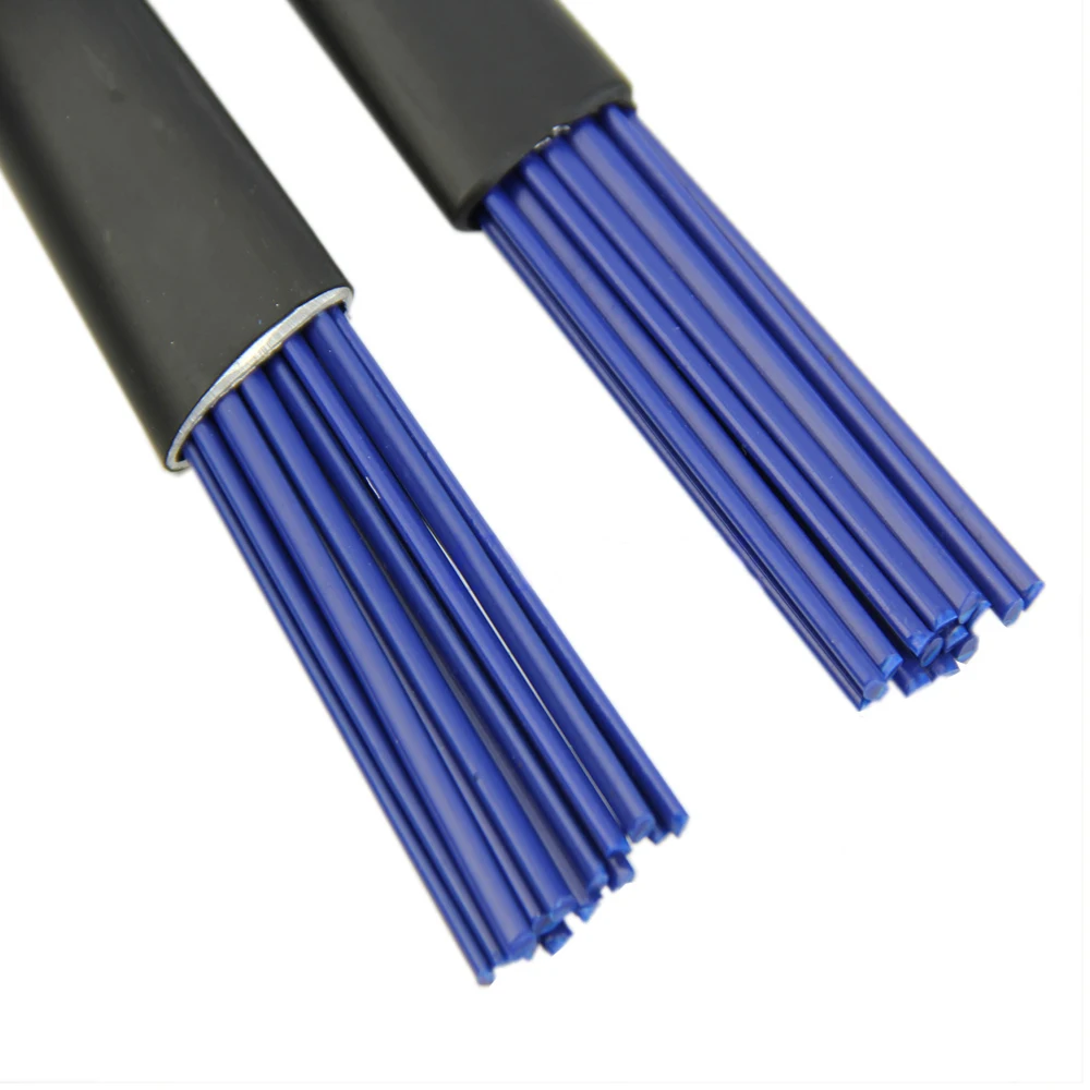 2 шт.! Синие нейлоновые выдвижные джазовые ударные щетки с черными резиновыми ручками Запчасти и аксессуары для музыкальных инструментов