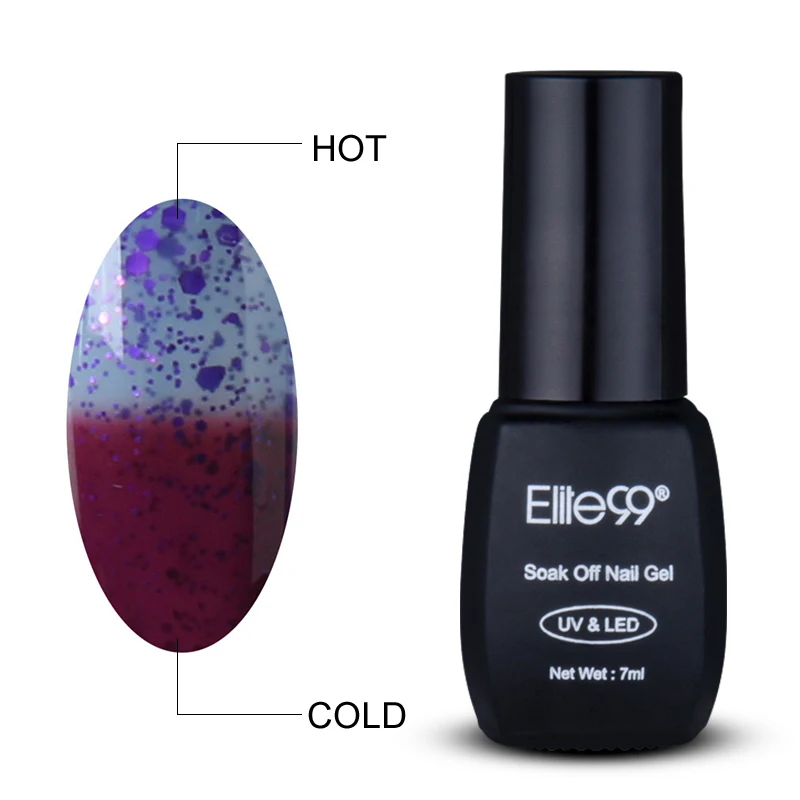 Elite99 изменение цвета Хамелеон Гель лак для ногтей длительное изменение температуры УФ-гель для ногтей Блеск Гель лак