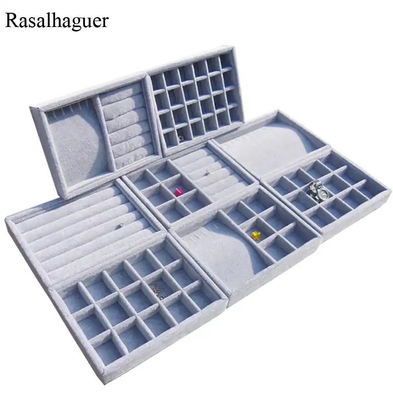Detail Feedback Questions About New Arrival Diy Jewelry Box Drawer Detail Feedback Questions About New Arrival Diy Jewelry Box Drawer Storage Organizer Gray Soft Velvet Jewellery Earring Necklace Pendant Bracelet Tray 9