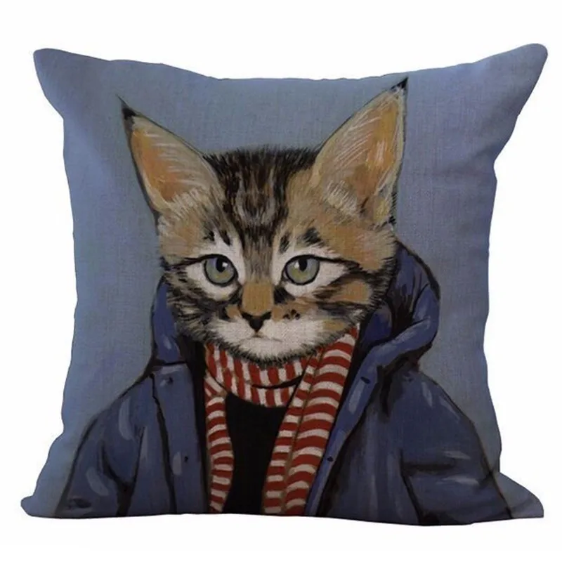 Vintage Family Decorative Cat Pillowcase Vintage Family Decorative Cat Pillowcase