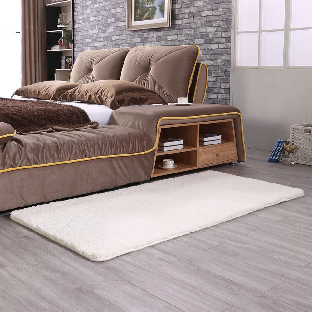 Лидер продаж! Кашемир Однотонная одежда ковер Гостиная Спальня пол прикроватный коврик Одеяло Pad высокой плотности утепленные Противоскользящие коврики
